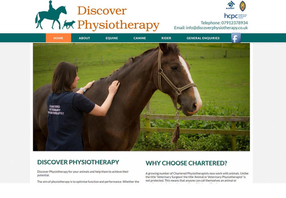 website designed for Discover Physiotherapy