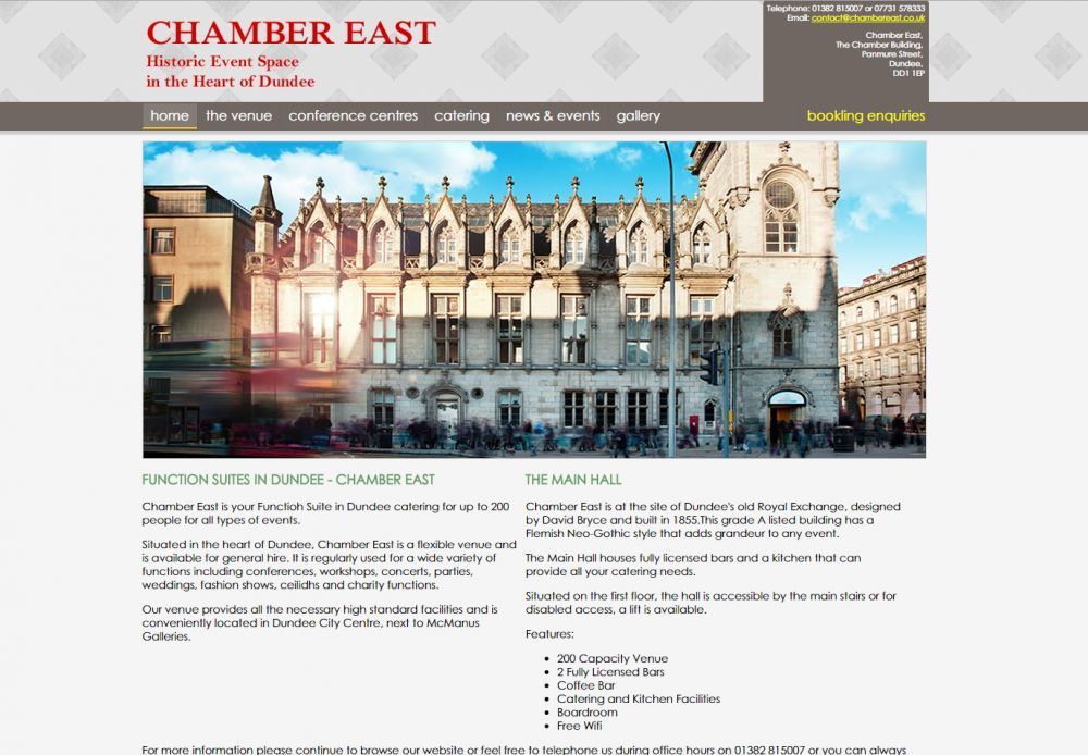 website designed for Chamber East