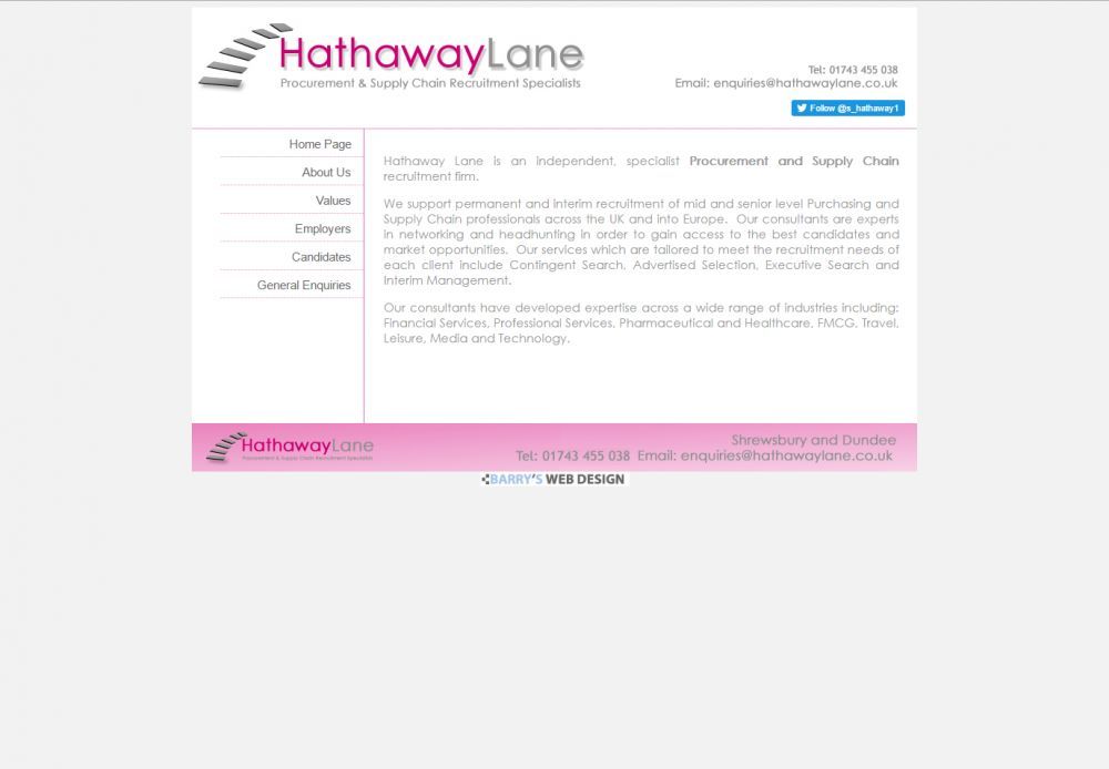 website designed for hathaway lane