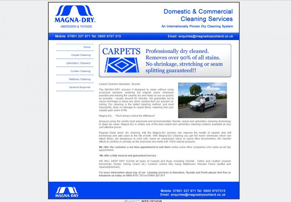 website designed for Magna Dry