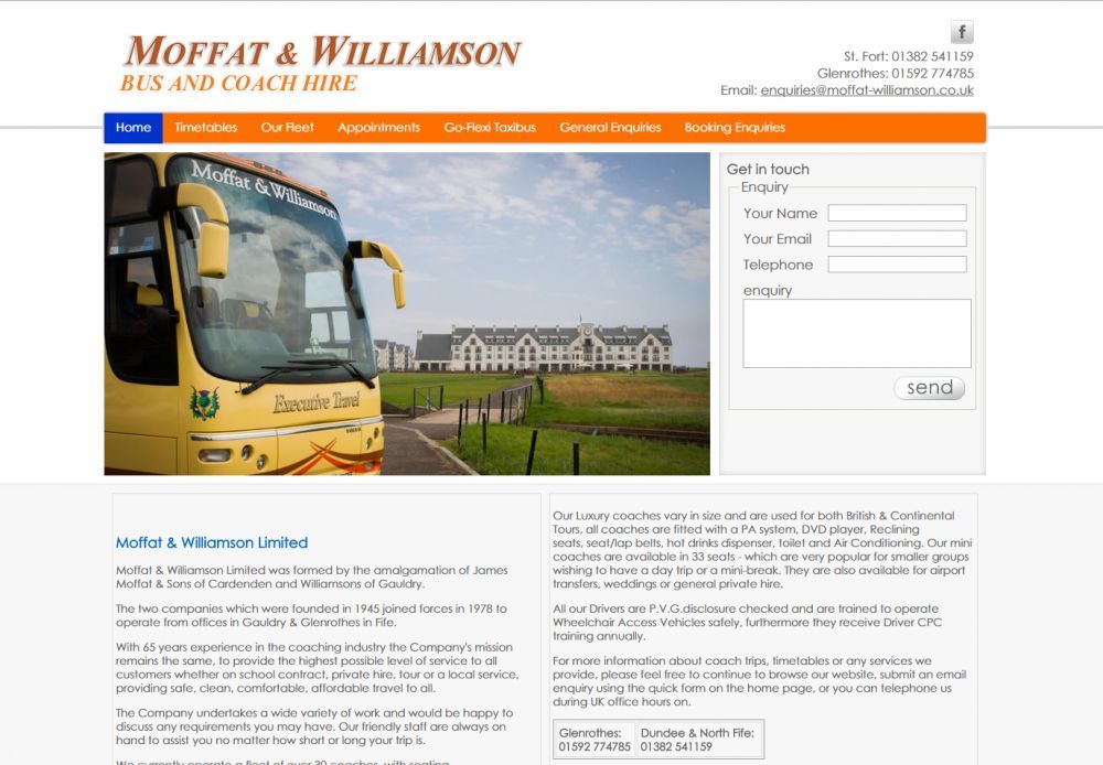website designed for Moffat Williamson