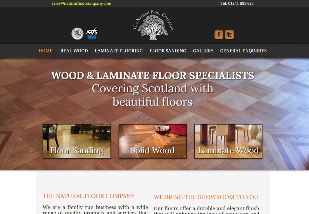 website designed for natural floor company