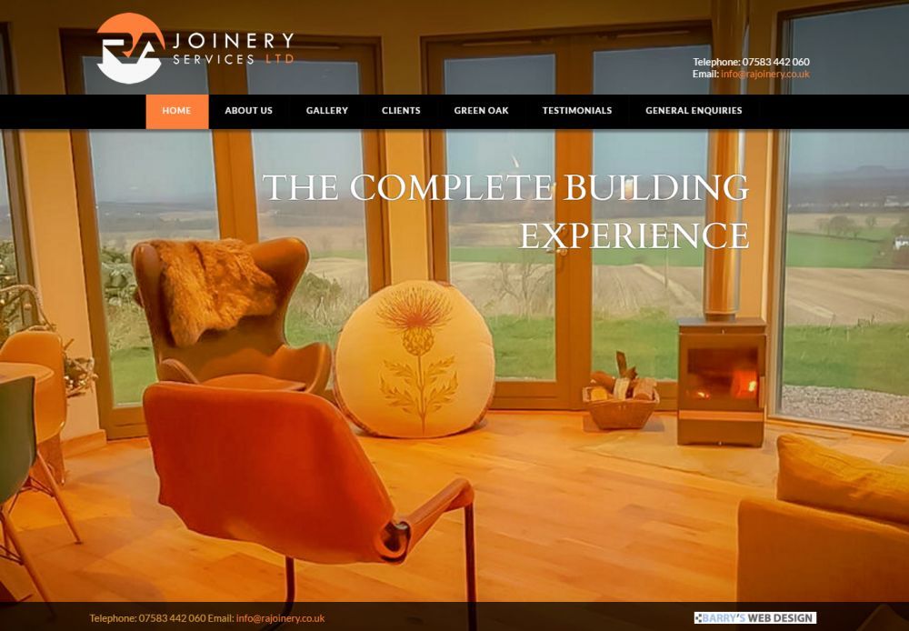 website designed for RA Joinery