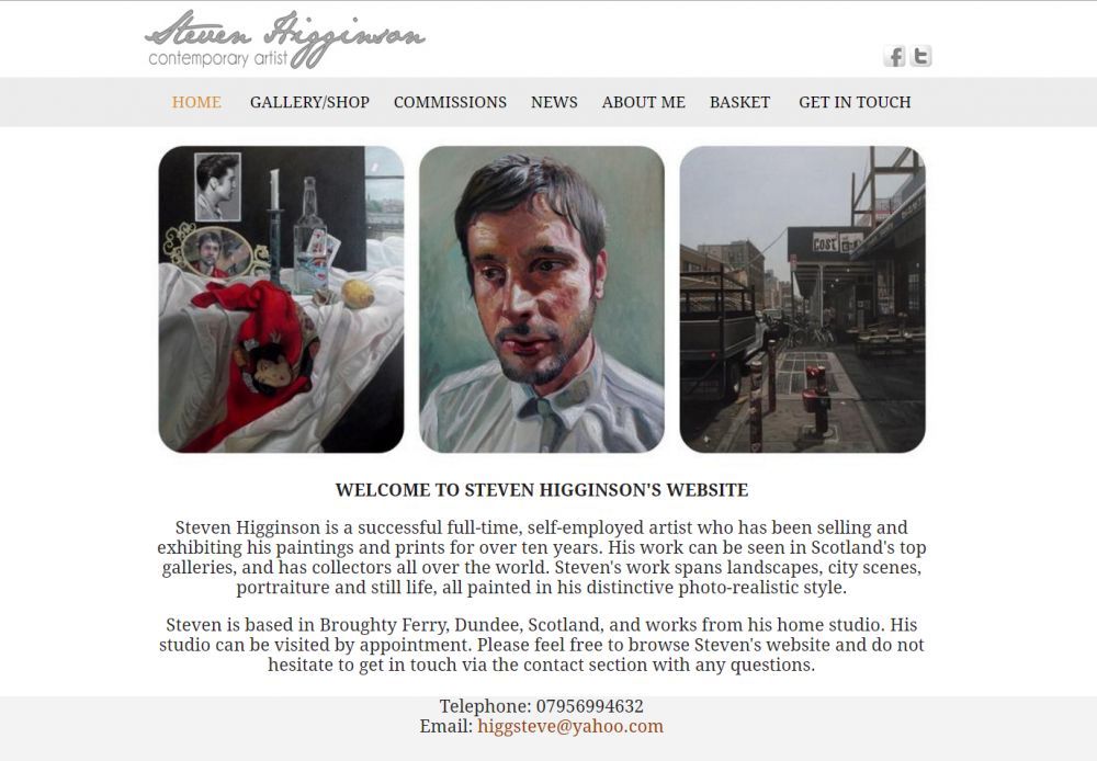 website designed for Steven Higginson
