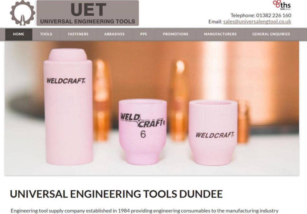 site designed for Universal Engineering Tools in Dundee