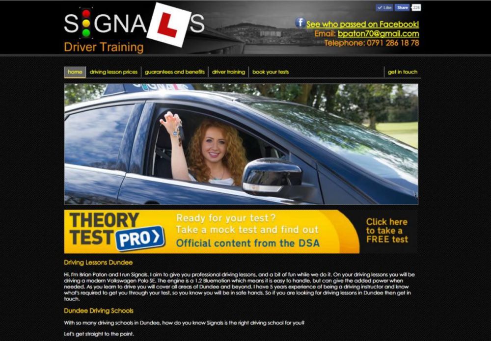website designed for Signals-Driver-Training