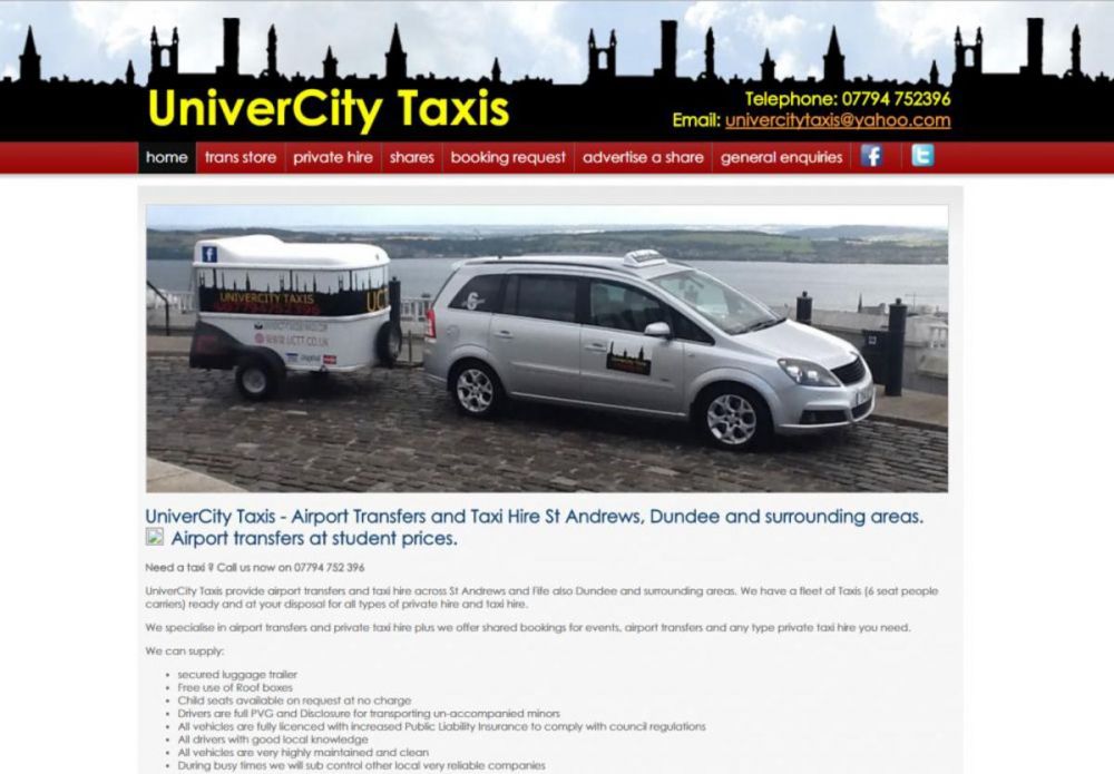 website designed for UniverCity-Taxis
