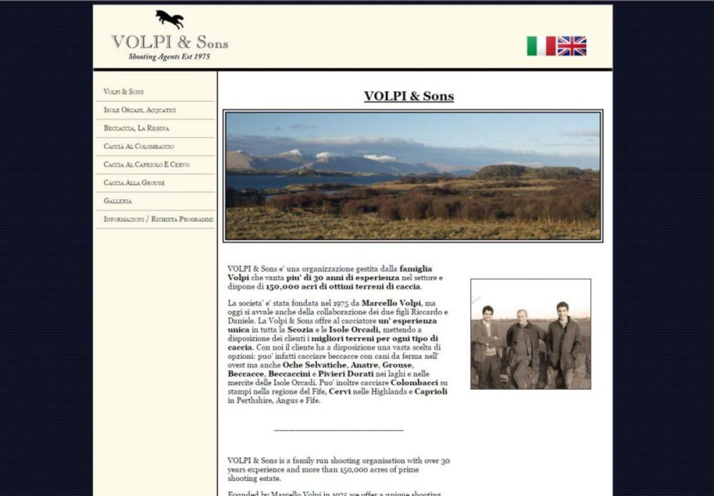 website designed for Volpi-and-Sons