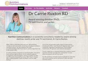 website designed for Nutrition Communications Carrie Ruxton