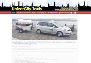 website designed for UniverCity Taxis