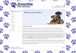 website designed for Jimackie Pet Services