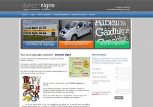 website designed for Duncan Signs
