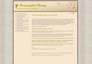 website designed for Hummingbird Beauty