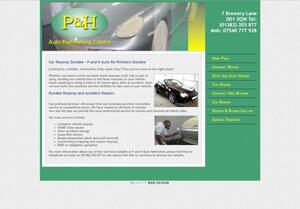 website designed for P and H Autos