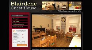 website designed for Blairdene Guest House