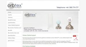 website designed for Orbtex Orbital Implant